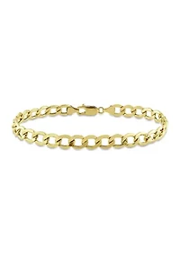 Men's Curb Link Chain Bracelet in 10k Yellow Gold (7 mm/9 in)