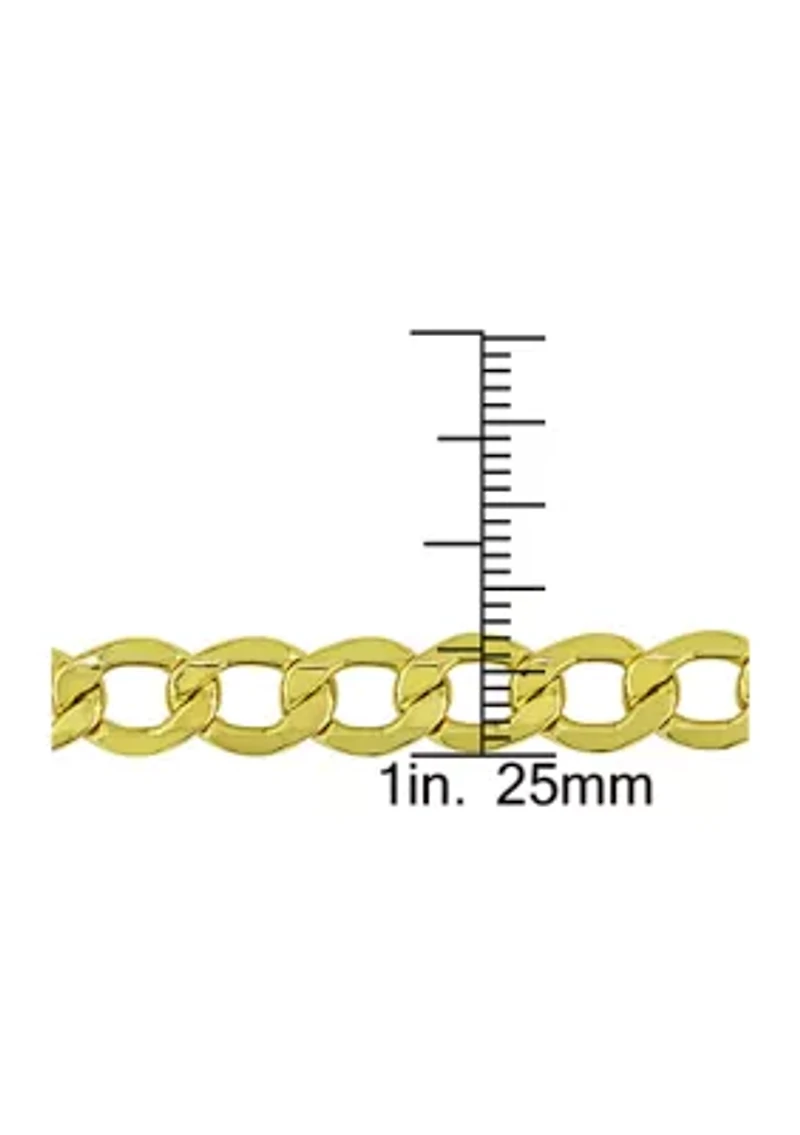 Men's Curb Link Chain Bracelet in 10k Yellow Gold (7 mm/9 in)
