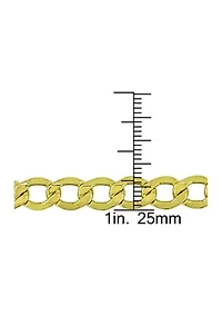 Men's Curb Link Chain Bracelet in 10k Yellow Gold (7 mm/9 in)