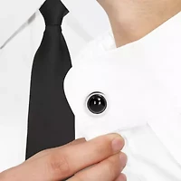 Black Onyx Cufflink Pin in Sterling Silver