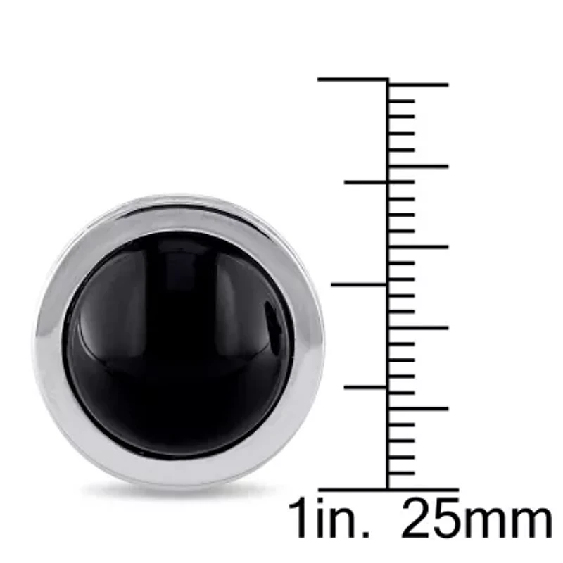 Black Onyx Cufflink Pin in Sterling Silver