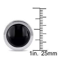 Black Onyx Cufflink Pin in Sterling Silver