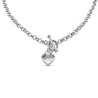 Heart Charm Necklace in Sterling Silver