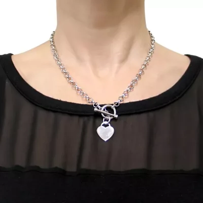 Heart Charm Necklace in Sterling Silver
