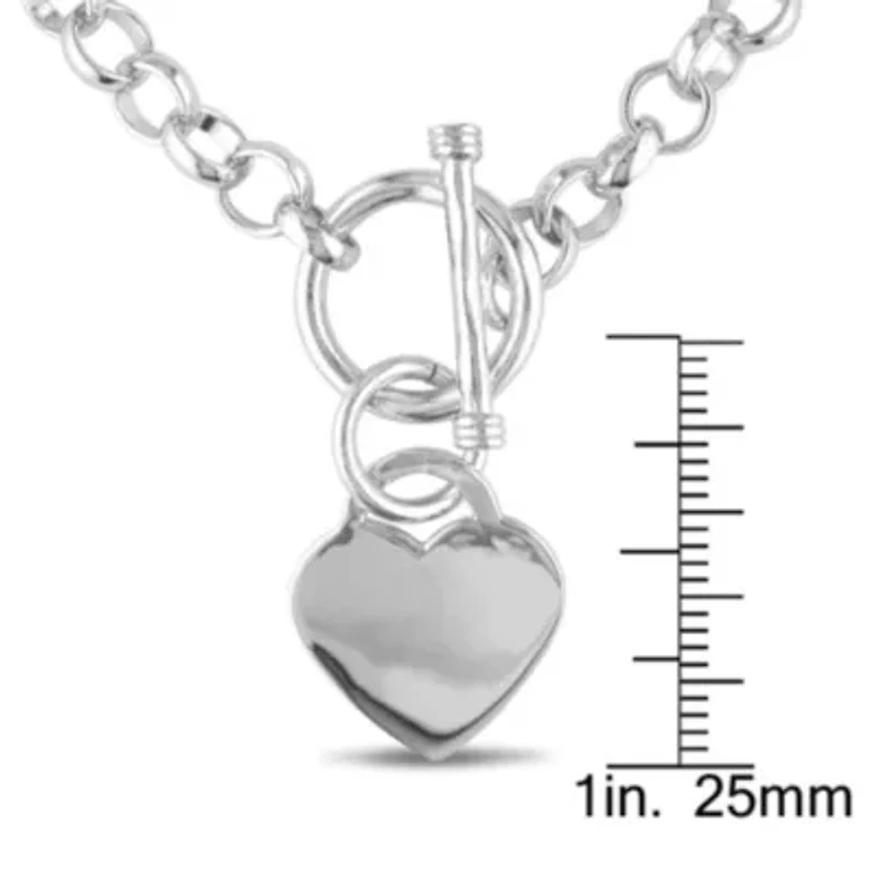 Heart Charm Necklace in Sterling Silver