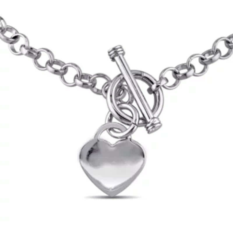 Heart Charm Necklace in Sterling Silver