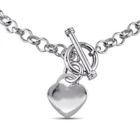 Heart Charm Necklace in Sterling Silver