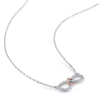 1/10 ct. t.w. Diamond Infinity and Heart Pendant with Chain in Two-Tone Sterling Silver