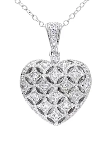 1/7 ct. t.w. Diamond Heart Locket Necklace