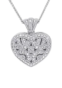 1/10 ct. t.w. Diamond Accent Heart Locket Necklace