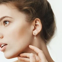 Green Quartz LeverBack Earrings in Sterling Silver