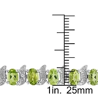 Peridot & Diamond Bracelet in Sterling Silver