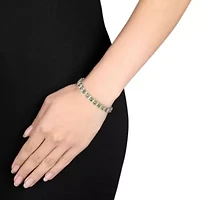 Peridot & Diamond Bracelet in Sterling Silver
