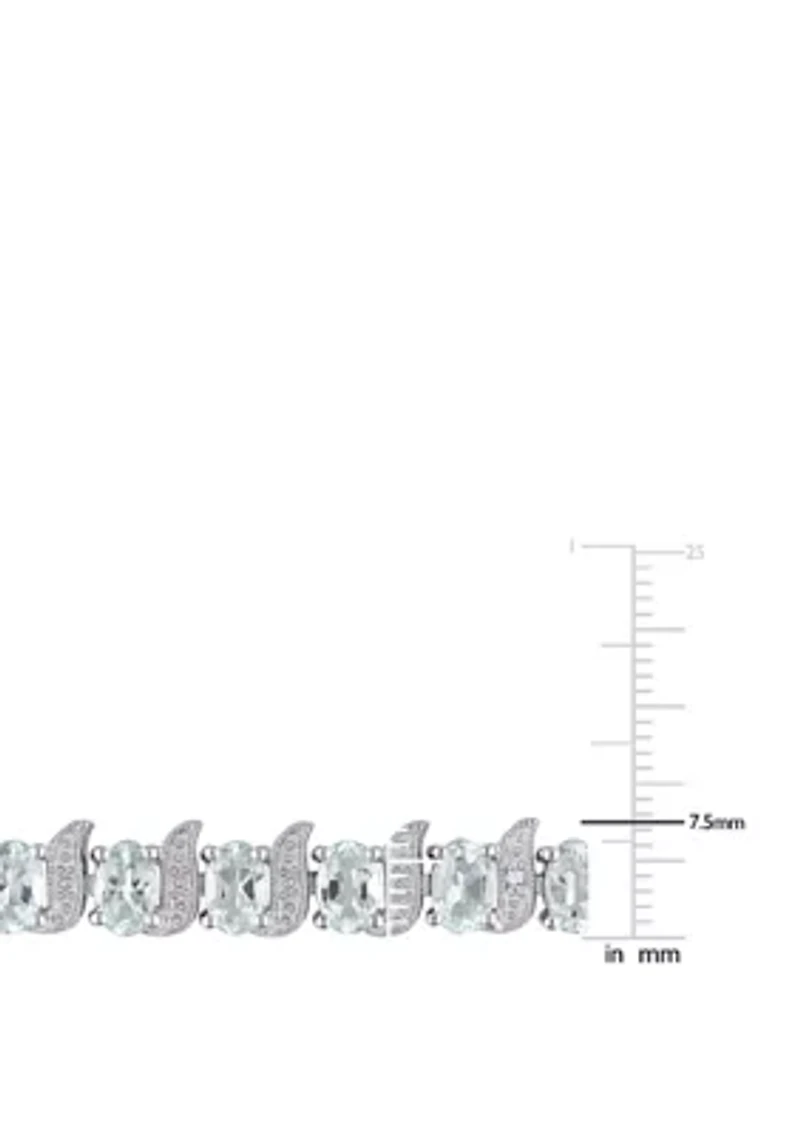 Lab Created 18 ct. t.g.w. Ruby and Diamond S-Link Bracelet Sterling Silver