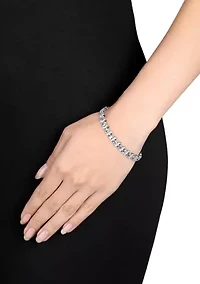 Lab Created 18 ct. t.g.w. Ruby and Diamond S-Link Bracelet Sterling Silver