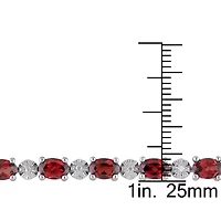 Garnet & Diamond Bracelet in Sterling Silver