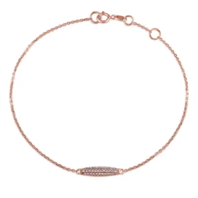 1/10 ct. t.w. Diamond Charm Bracelet in 14K Rose Gold