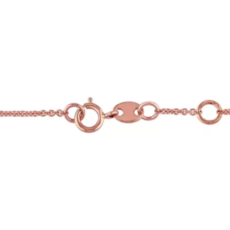 1/10 ct. t.w. Diamond Charm Bracelet in 14K Rose Gold