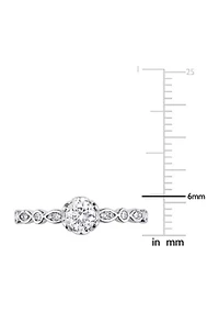1/2 ct. t.w. Diamond Raised Scalloped Infinity Engagement Ring 14k White Gold