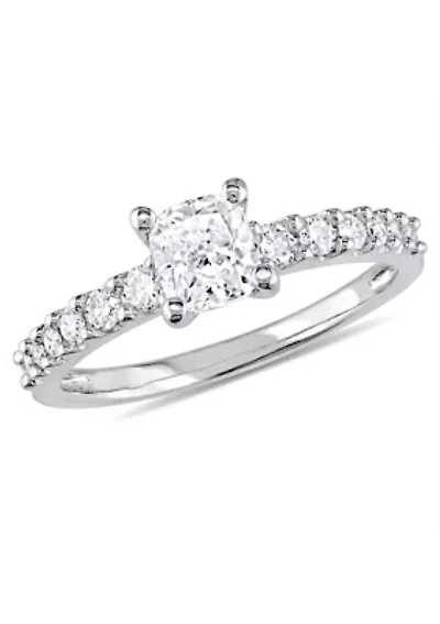 1 ct. t.w. Diamond Cushion cut Engagement Ring 14k White Gold
