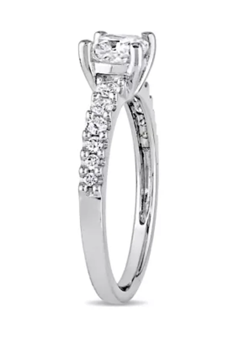 1 ct. t.w. Diamond Cushion cut Engagement Ring 14k White Gold