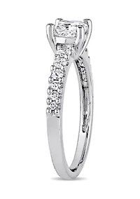 1 ct. t.w. Diamond Cushion cut Engagement Ring 14k White Gold