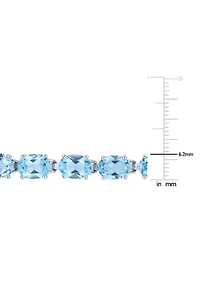 28.50 ct. t.g.w. Oval-Cut Sky-Blue Topaz Tennis Bracelet in Sterling Silver