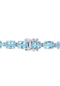 28.50 ct. t.g.w. Oval-Cut Sky-Blue Topaz Tennis Bracelet in Sterling Silver