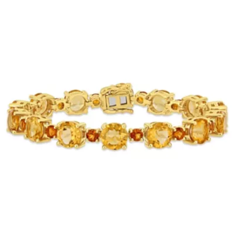 Citrine & Madeira Citrine Bracelet in Yellow Plated Sterling Silver