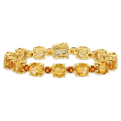 Citrine & Madeira Citrine Bracelet in Yellow Plated Sterling Silver