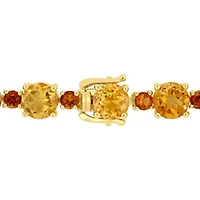 Citrine & Madeira Citrine Bracelet in Yellow Plated Sterling Silver