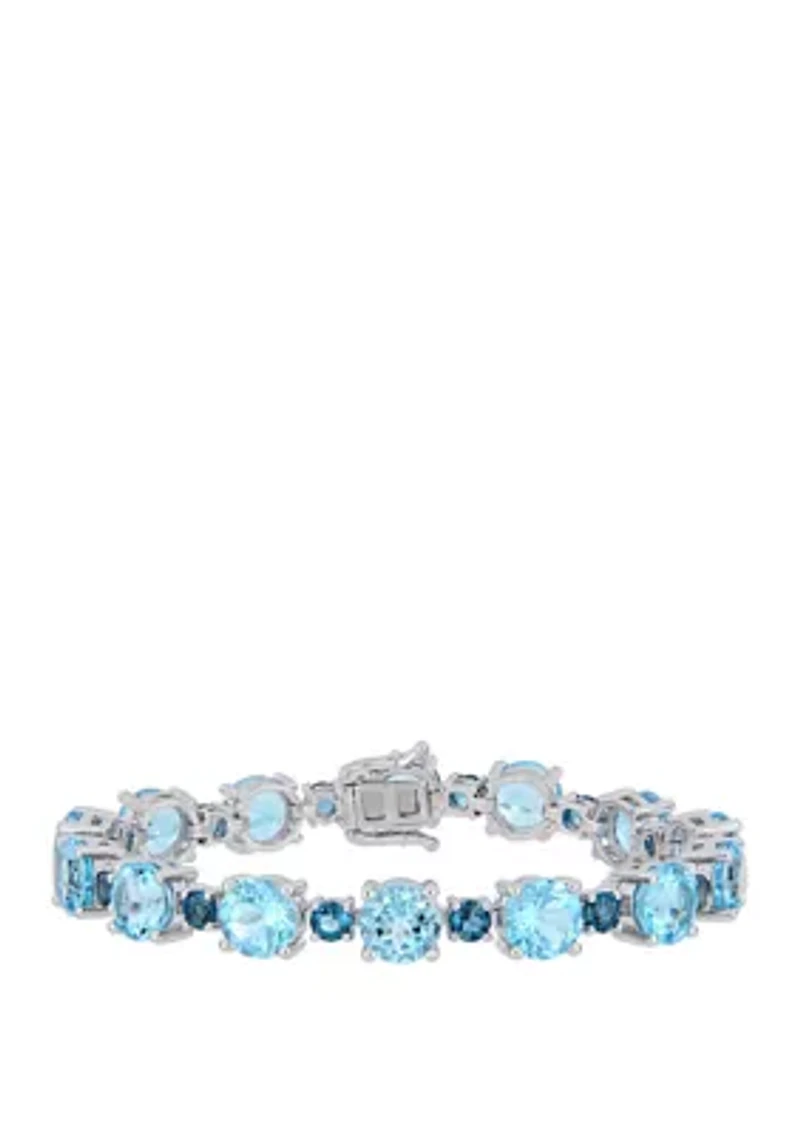 37.1 ct. t.w. Sky and London Blue Topaz Tennis Bracelet in Sterling Silver