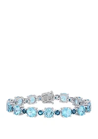 37.1 ct. t.w. Sky and London Blue Topaz Tennis Bracelet in Sterling Silver