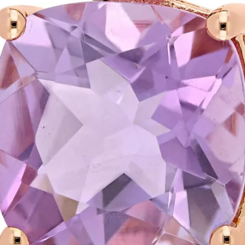 Rose de France & Amethyst-Africa Earrings in Rose Plated Sterling Silver