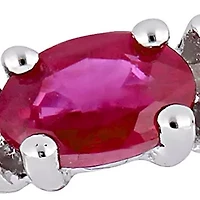 2 ct. t.w. Oval Ruby and 0.75 ct. t.w. Diamond Eternity Ring in 14K White Gold