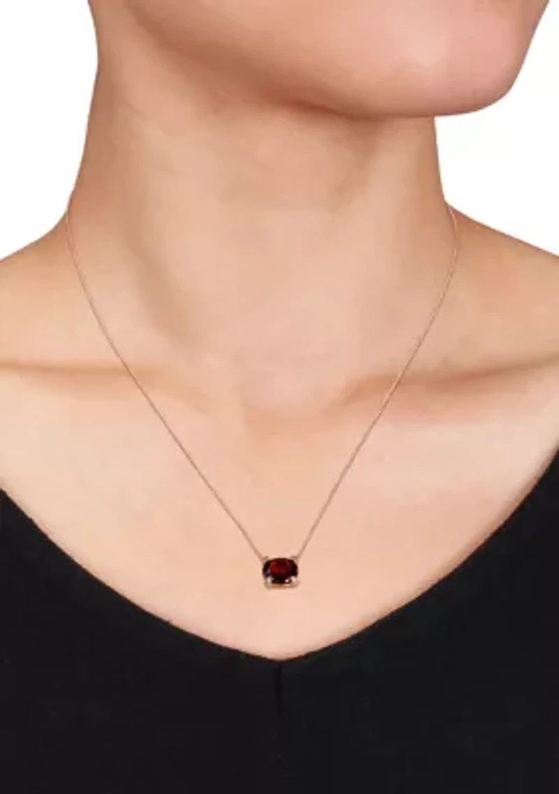2.88 ct. t.w. Garnet and 1/10 ct. t.w. Diamond Accent Oval Station Necklace in 10k Rose Gold