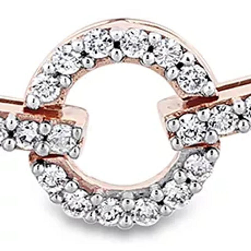 11.75 ct. t.w. Morganite and 1.5 ct. t.w. Diamond Halo Link Bracelet in 14k Rose Gold