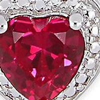 Lab Created 8.42 ct. t.g.w. Created Ruby and Created White Sapphire Stationed Triple Halo Heart Tennis Bracelet in Sterling Silver