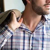 2-Piece Set of Men's Figaro Chain Necklace and Bracelet in 10K Yellow Gold, 20" & 9"