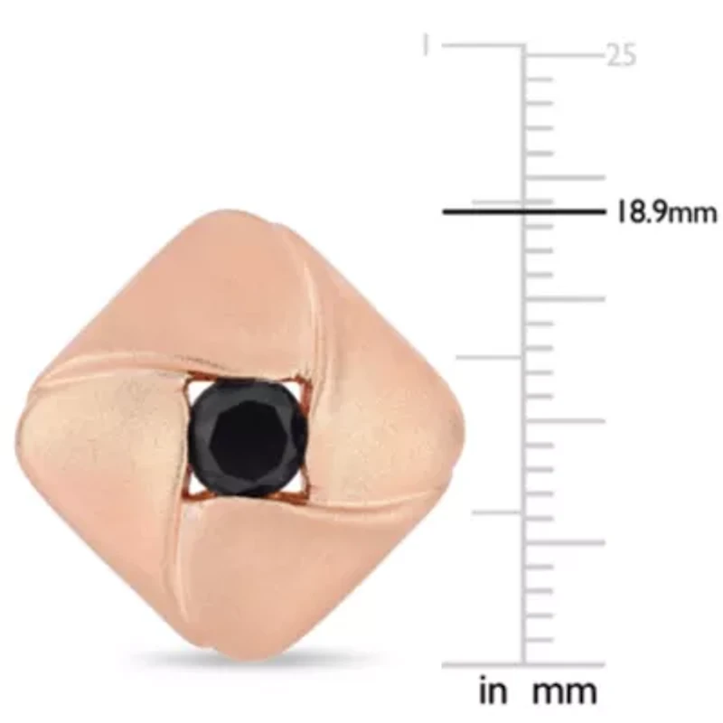 1.5 ct. t.w. Black Diamond Cufflink in Rose Plated Sterling Silver