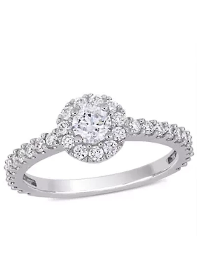 1 ct. t.w. Diamond Halo Engagement Ring 14k White Gold