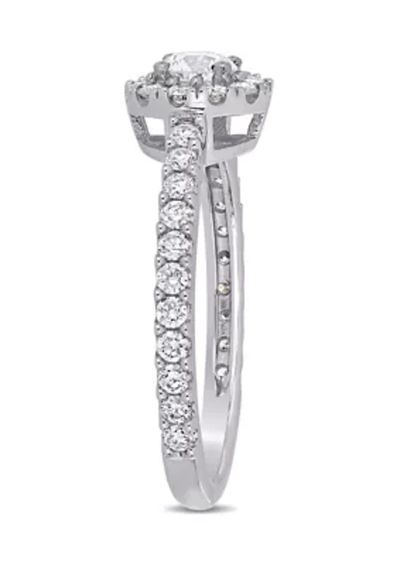 1 ct. t.w. Diamond Halo Engagement Ring 14k White Gold