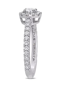 1 ct. t.w. Diamond Halo Engagement Ring 14k White Gold