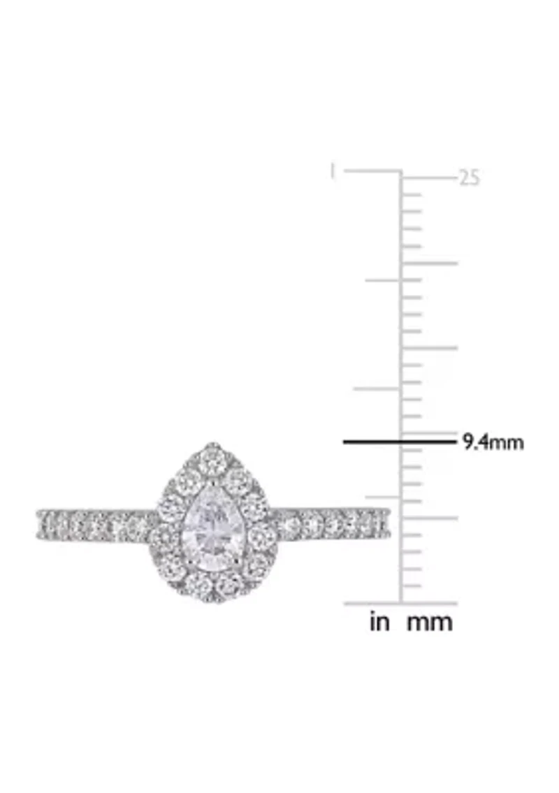 1 ct. t.w. Diamond Pear-Cut Halo Engagement Ring 14k White Gold