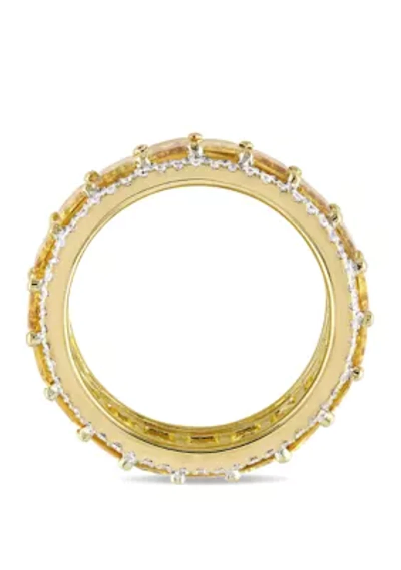 10.5 ct. t.w. Yellow Sapphire and 5/8 ct. t.w. Diamond Eternity Ring in 14k Yellow Gold
