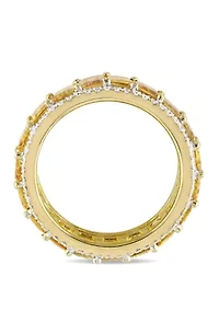 10.5 ct. t.w. Yellow Sapphire and 5/8 ct. t.w. Diamond Eternity Ring in 14k Yellow Gold
