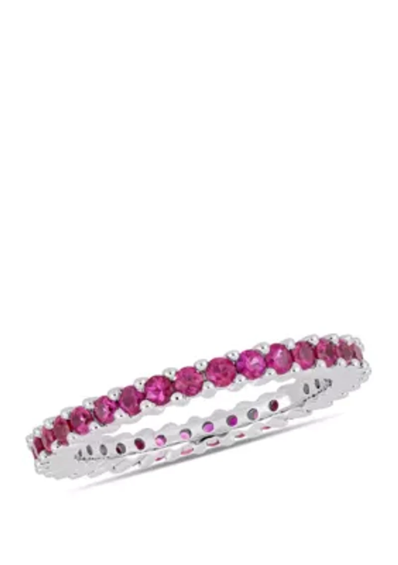 1.5 ct. t.w. Pink Sapphire Eternity Band in 14k White Gold