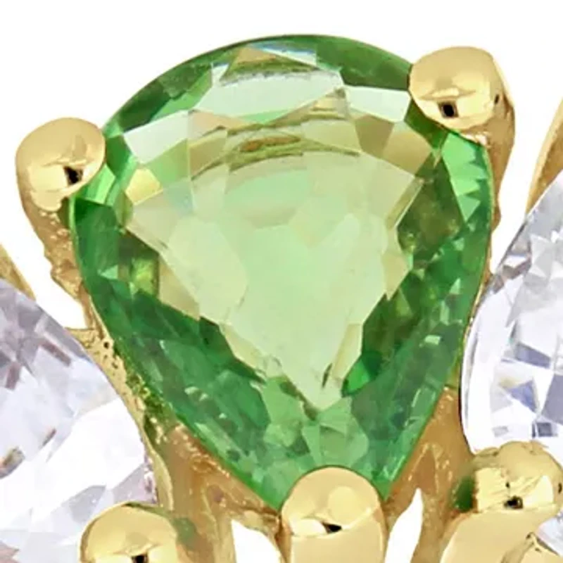 7.8 ct. t.w. Tsavorite and White Sapphire Eternity Ring in 14K Yellow Gold