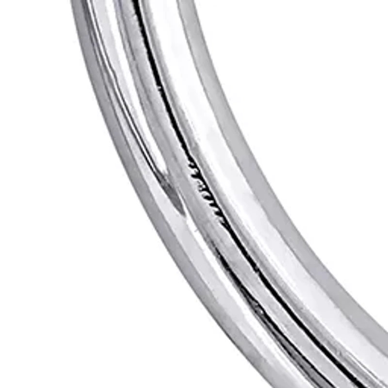 Rounded Hoop Earrings in 10K Polished White Gold