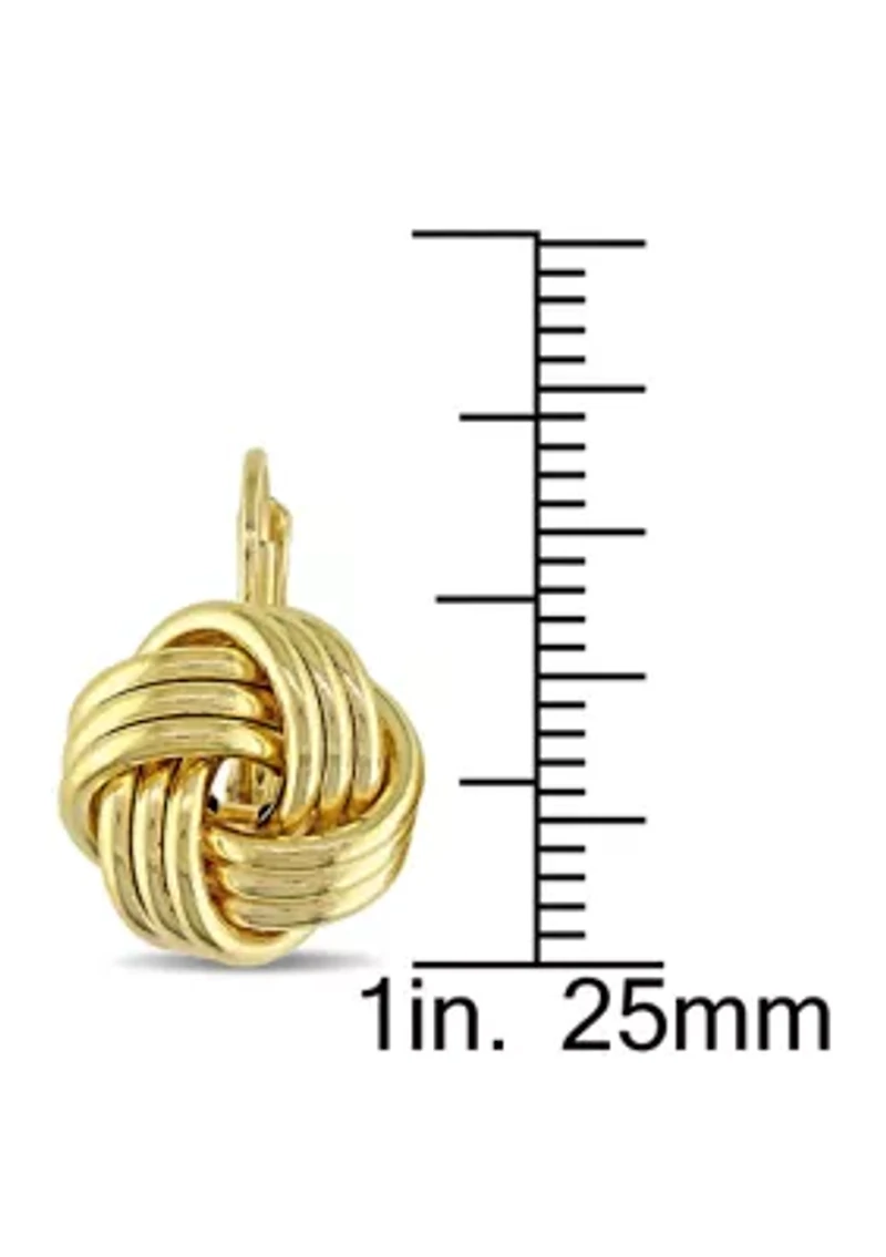 Entwined Love Knot Earrings in 10K Yellow Gold